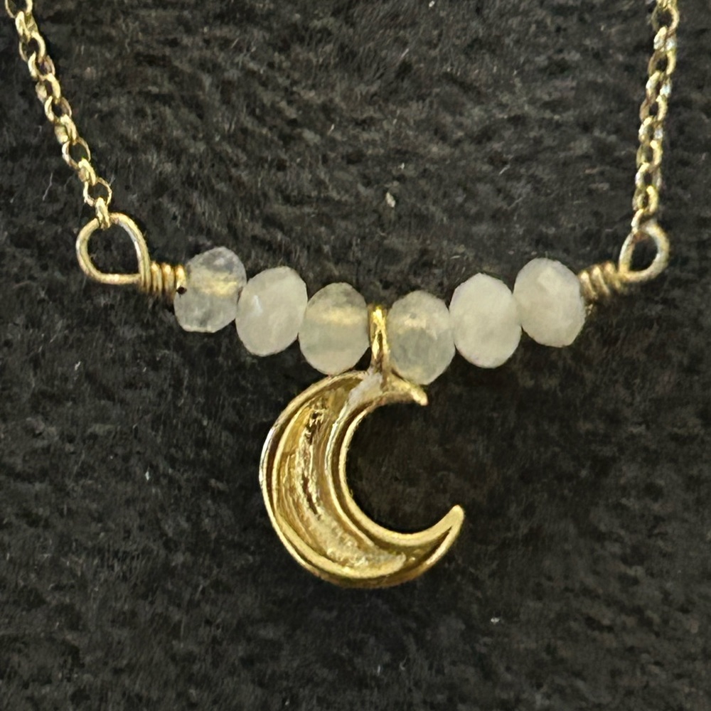 Moon and stone necklace